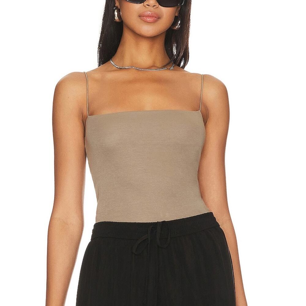 Enza Costa Essential Green Cowl Neck Tank Top Size S